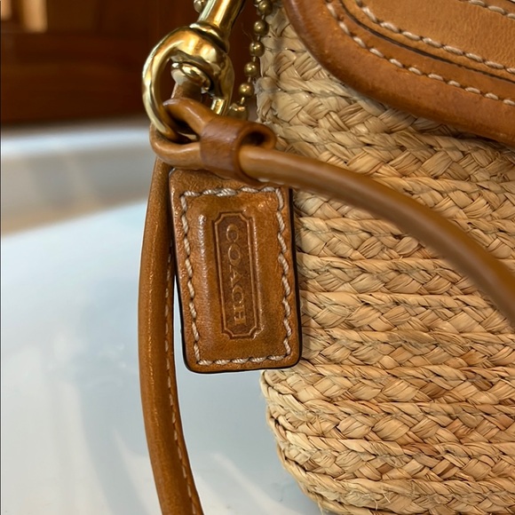 Coach Tan and Cream Woven Clutch - Picture 3 of 7